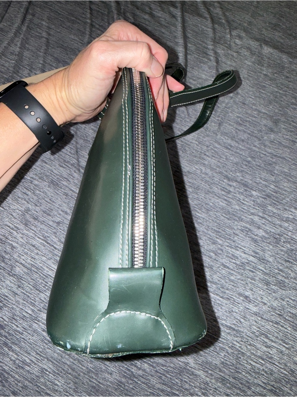 Dooney & Bourke Dark Green Leather Bintage Dome Satchel EUC - Picture 7 of 16